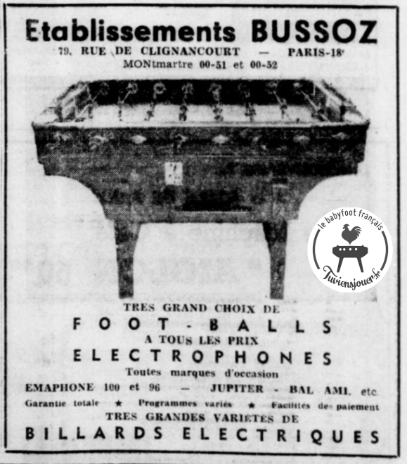 Publicité Bussoz de 1959