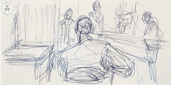 Alberto Giacometti - Scène de café à quatre personnages - vers 1960-1965